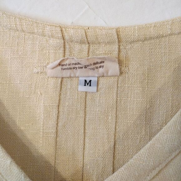 Hearts Desire by Mary Grace Women's Size Medium Yellow Cotton Flowy Blouse Top - Picture 5 of 7